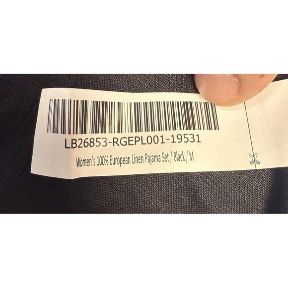 Quince Pajama Top Womens Medium Black 100% Linen Scoop Neck Short Sleeve Lounge - Picture 5 of 6